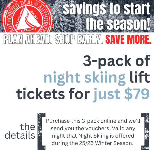 Berkshire East Mountain Resort Black Friday Holiday Deal 2